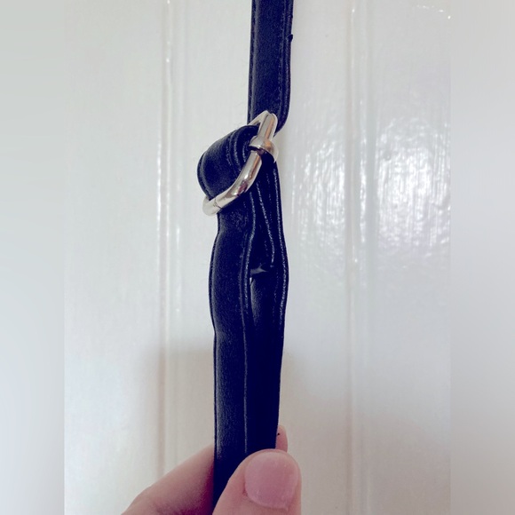 PRICE DROP! Trendy Circle Crossbody Bag, Black Vegan Leather, Adjustable, Scarf - Picture 7 of 8